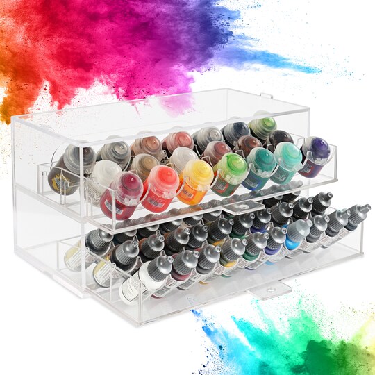 CraftyBook; CraftyBook Acrylic Paint Organizers and Storage Drawers - 50 Bottle Paint Holder; Category:Furniture & Storage; Image:1